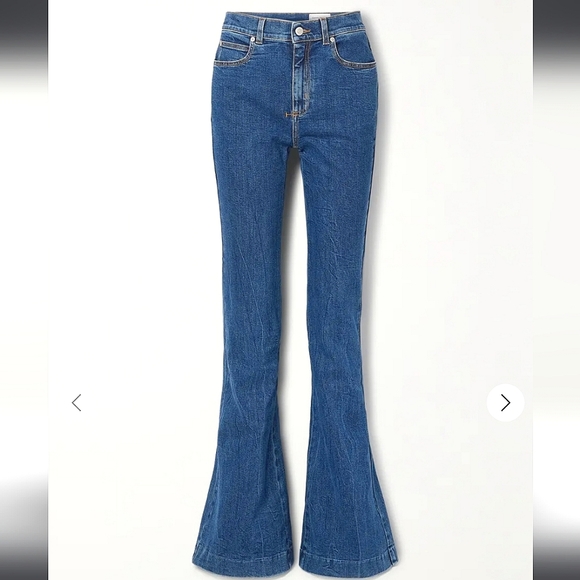 NWT$900 Alexander McQueen Dark Blue High Rise Flare Jeans Sz 24 - Picture 3 of 15